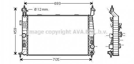 AVA OPEL Радіатор системи охолодження двигуна Meriva A 1.7DTi 03- AVA COOLING OL2348