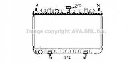 AVA NISSAN Радіатор охолодження двиг. ALMERA II 00-, PRIMERA 02- AVA COOLING DN2245