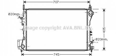 AVA OPEL Радіатор сист. охолодження двиг. VECTRA C 3.0 CDTI 03- AVA COOLING OLA2395