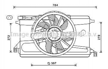 AVA FORD Вентилятор радіатора (дифузор в зборі) C-MAX, FOCUS II AVA COOLING FD7561