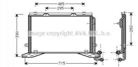 AVA DB Радіатор кондиціонера (конденсатор) без осушувача W210 AVA COOLING MSA5268