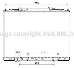 AVA HONDA Радіатор охолодження двиг. PILOT 3.5 4WD 08- AVA COOLING HD2267
