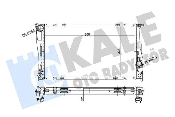 KALE BMW Радіатор охолодження E82, E84, E88, E89, E90, E91, E92 Kale oto radyator 356230 (фото 1)