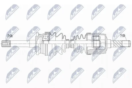 Полуось правая mazda b2500 2.5d/2.5td 4wd 99-, ford ranger 2.5/2.5td, 1362929 NTY NPW-MZ-066