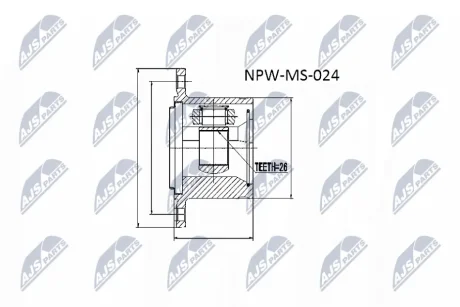 Шрус полуоси NTY NPW-MS-024