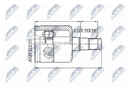 Внутрішній шрус vw sportvan 16, 5q0407271cr NTY NPW-VW-025