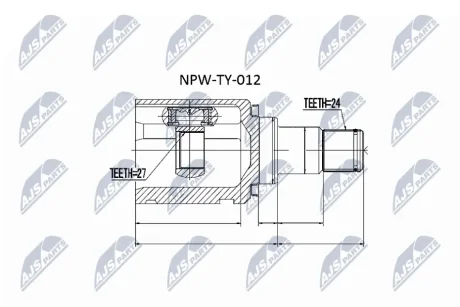 ШРКШ внутр. лівий TOYOTA CAMRY, COROLLA, RAV 4, HIGHLANDER, LEXUS (вир-во) NTY NPW-TY-012