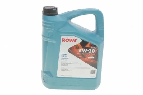 Олива моторна HIGHTEC SYNT RS D1 SAE 5W-20 (5 L) ROWE 20342-0050-99