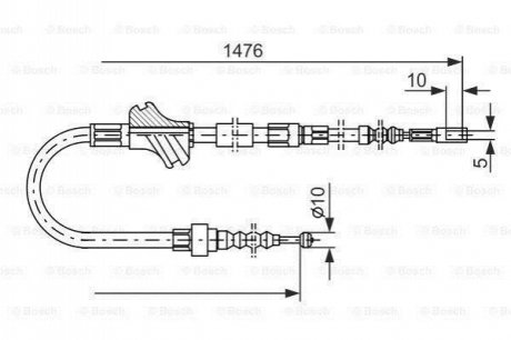 AUDI Трос ручного гальма лів./прав. (диск) 100 91- BOSCH 1987477064