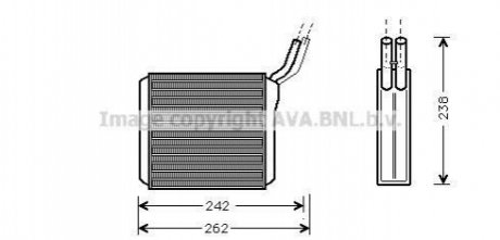 AVA Радіатор пічки OPEL FRONTERA (1992) 2.3 TD AVA COOLING OL6205