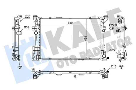 Радіатор охолодження двигуна (паяний) MB A-Class (13-), B-Class (12-)/Infiniti Q30 (15-) 7 speed DCT KALE OTO RADYATOR Kale oto radyator 362885