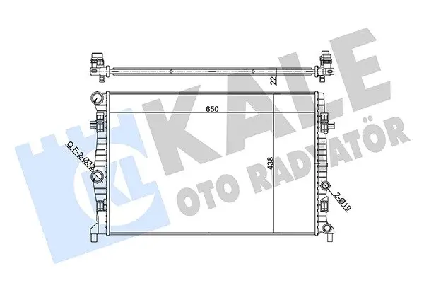 KALE VW Радіатор охолодження двиг. GOLF VII 1.0, 1.2 12-, GOLF SPORTSVAN VII 14-, SKODA, AUDI, SEAT Kale oto radyator 357265 (фото 1)