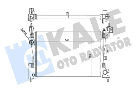 Радіатор охолодження двигуна Citroen Nemo/Peugeot Bipper/Fiat Fiorino (07-) 1.4i KALE OTO RADYATOR Kale oto radyator 356270