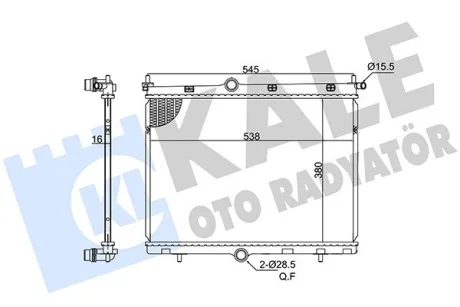 KALE OPEL Радіатор системи охолодження двигуна CORSA F 1.2 19-, PEUGEOT Kale oto radyator 363205 (фото 1)