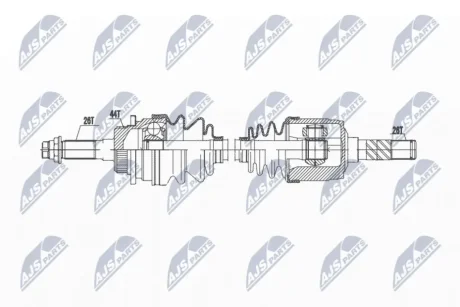 Полуось переднего моста NTY NPW-MZ-070