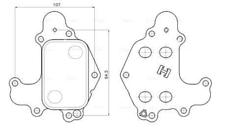 AVA CITROEN Оливний радіатор (без корпуса) BERLINGO 1.2 16-, C3 AIRCROSS II 1.2 17-, C4 III 1.2 20-, DS3 1.2 14-, OPEL, PEUGEOT AVA COOLING PE3434