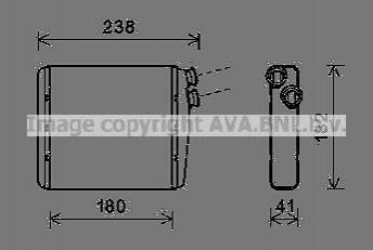 Радіатор обігрівача салону Volvo S60 (10-), S80 (06-), XC60 (08-),XC70 (07-)/Range Rover Evoque (11-) AVA AVA COOLING VOA6163