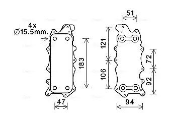 Радіатор масляний MB C-Class (07-), E-Class (09-)/Jeep Grand Cherokee (05-), Commander (06-) 3.0 CDI AVA AVA COOLING MS3685 (фото 1)