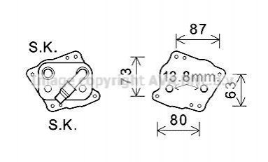 AVA BMW Оливний радіатор (без корпуса) 1 (E81), 1 (E87), 1 (E88), 3 (E90), 5 (E60), X3 (E83) AVA COOLING BW3412