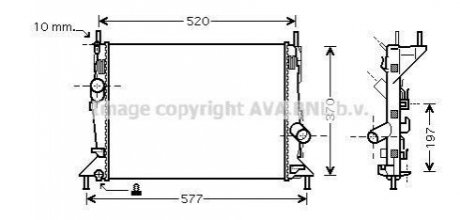 Радіатор охолодження двигуна Ford Focus (04-12), C-Max (07-10) 1.4-1.6 AVA AVA COOLING FD2368