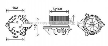 Вентилятор обігрівача салону Renault Megane (95-02) Scenic (95-02) AC+ AVA AVA COOLING RT8587