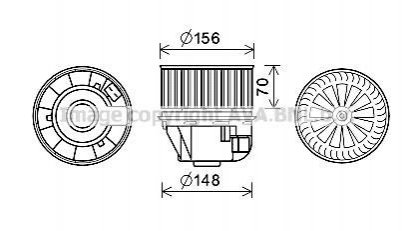 Вентилятор обігрівача салону Ford Focus (04-12), C-MAX (07-10) AVA AVA COOLING FD8612