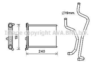 AVA NISSAN Радіатор опалення LEAF 11-, JUKE 1.6 10-, CUBE 1.5, 1.6 09- AVA COOLING DN6417