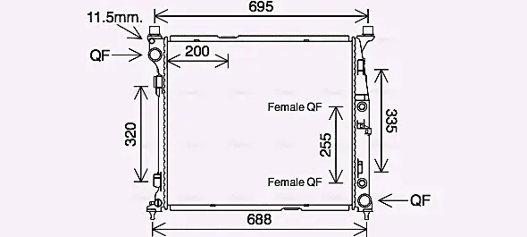 Радіатор охолодження двигуна MB GLS (166) GLE (166) AT AVA AVA COOLING MS2694 (фото 1)