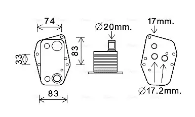 Радіатор масляний BMW 3 E46, E90 (98-), 5 E39, E60 (96-), X3 E83 (04-) 2.0D AVA AVA COOLING BW3555 (фото 1)