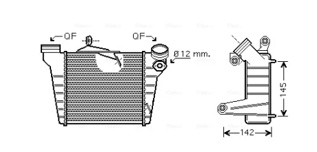 AVA SKODA Інтеркулер FABIA 1.9 00-, VW, SEAT AVA COOLING STA4036