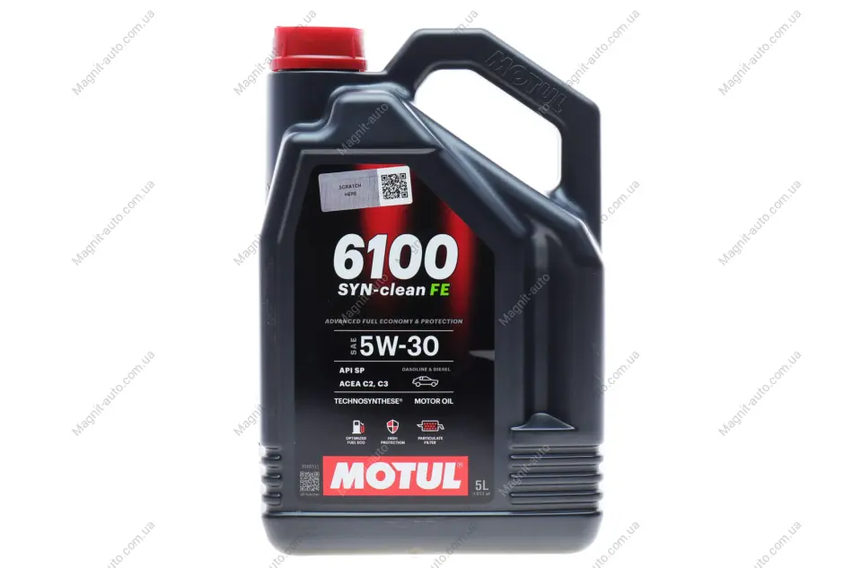 Олива моторна Technosynthese д/авто 6100 Syn-clean FE SAE 5W30 (5L) Motul 841751 (фото 1)