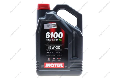 Олива моторна Technosynthese д/авто 6100 Syn-clean FE SAE 5W30 (5L) Motul 841751