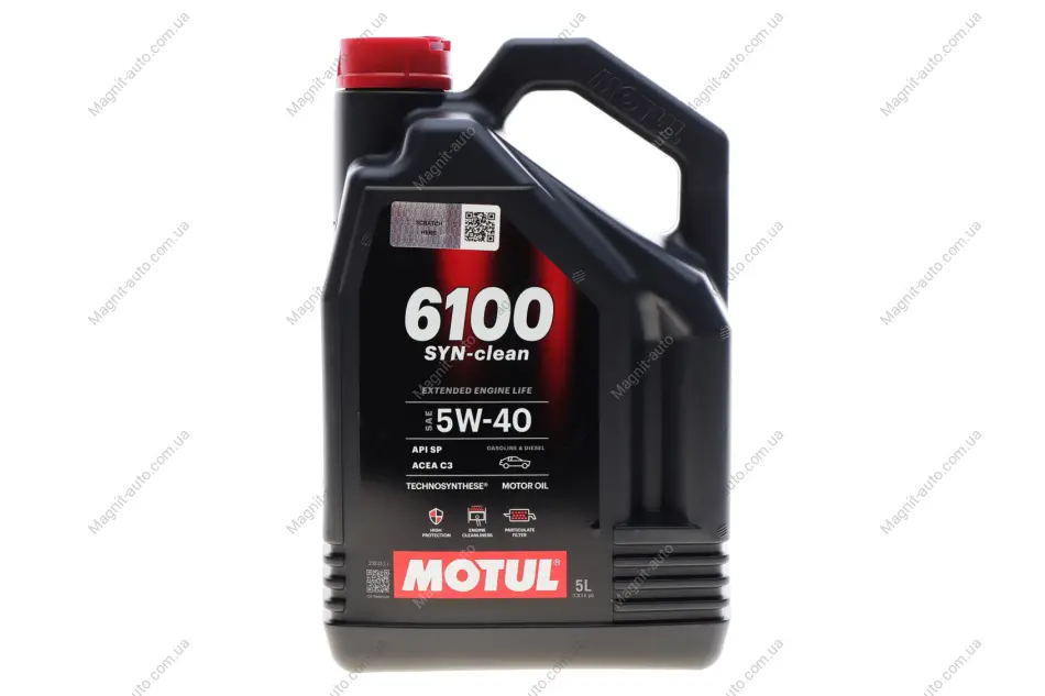 Олива моторна Technosynthese д/авто MOTUL 6100 Syn-clean 5W40 5L Motul 854351 (фото 1)