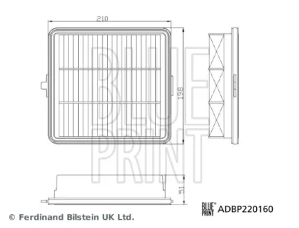 HYUNDAI Повітряний фільтр KONA (SX2) 1.6 T-GDi 23- BLUE PRINT ADBP220160
