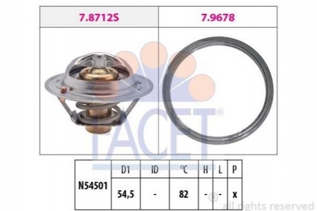 Термостат Renault Megane III (09-), Fluence (10-), Koleos (13-) 2.0 16V, 2.0 TCE FACET 78713