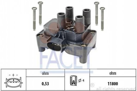 Катушка зажигания Ford Focus, Fiesta, Mondeo, Transit Connect (95-13) 1.3i-2.0i FACET 96432