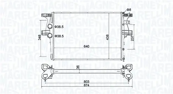 Радіатор двигуна IVECO DAILY V, DAILY VI 2.3D-Electric 09.11- MAGNETI MARELLI 350213204600 (фото 1)