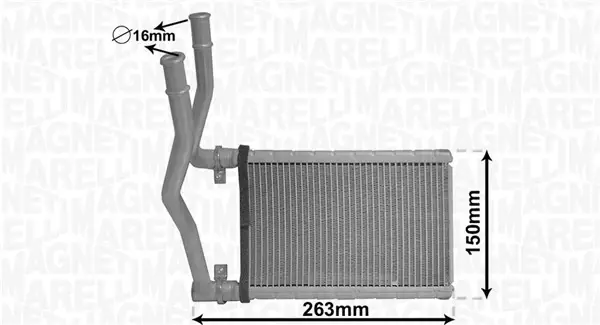 FIAT Радіатор опалення Sedici, Suzuki Swift III,IV, SX4 MAGNETI MARELLI 350218490000 (фото 1)