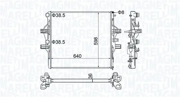 IVECO Радіатор охолодження двиг. Daily V,VI 3.0d 11- MAGNETI MARELLI 350213204700 (фото 1)