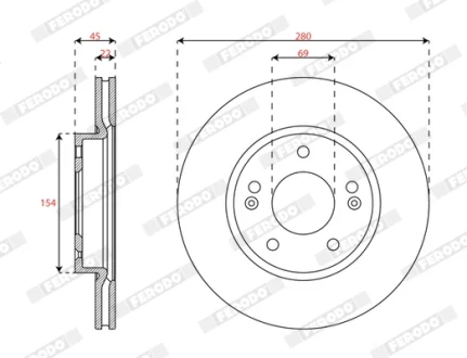 Диск гальмівний FERODO DDF3056C