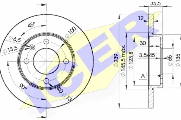 Диск тормозной ICER 78BD3300-2 (фото 1)