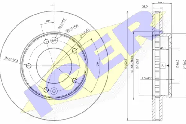 Диск тормозной ICER 78BD1712-2 (фото 1)