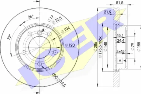 Диск тормозной ICER 78BD0674-2