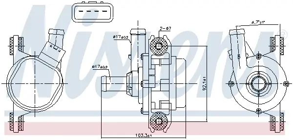 Помпа водяна SUZUKI SWACE (2021) 1.8 HYBRID NISSENS 831385 (фото 1)