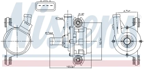 Помпа водяна SUZUKI SWACE (2021) 1.8 HYBRID NISSENS 831385