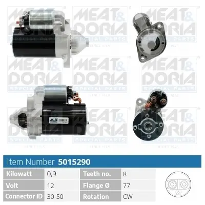 MEATDORIA HYUNDAI Стартер ACCENT II (LC) 1.5 00-03, GETZ (TB) 1.6 02-05, KIA CERATO I 1.6 04-09 MEAT&DORIA 5015290 (фото 1)