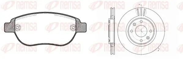 CITROEN К-кт гальм. колодки + диски BERLINGO 07/96- C2 09/03- C3 11/09- C3 PICASSO 02/09- C3 PLURIEL 05/03- C4 11/04- C5 08/04- REMSA 8841.01 (фото 1)