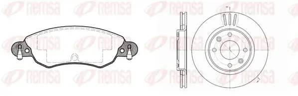CITROEN К-кт гальм. колодки + диски BERLINGO 07/96- C2 09/03- C3 11/09- C3 PICASSO 02/09- C3 PLURIEL 05/03- C4 11/04- C5 08/04- REMSA 8829.00 (фото 1)