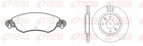 CITROEN К-кт гальм. колодки + диски BERLINGO 07/96- C2 09/03- C3 11/09- C3 PICASSO 02/09- C3 PLURIEL 05/03- C4 11/04- C5 08/04- REMSA 8829.00
