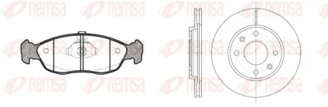 PEUGEOT К-кт гальм. колодки + диски 106 II (1A_, 1C_) 1.1 i 97-01, CITROEN SAXO (S0, S1) 1.5 D 96-03 REMSA 8461.02